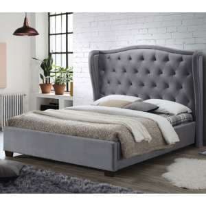 Lauren Fabric Double Bed In Grey - UK