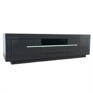 Martley Contemporary TV Stand In Grey High Gloss With LED