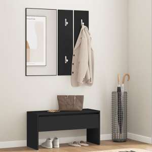 Lautoka Wooden Hallway Furniture Set In Black - UK