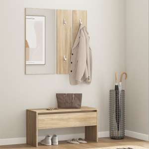 Lautoka Wooden Hallway Furniture Set In Sonoma Oak - UK