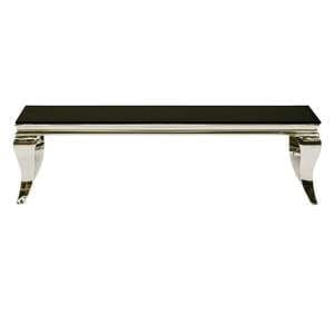 Laval Black Glass Top Coffee Table With Polished Legs