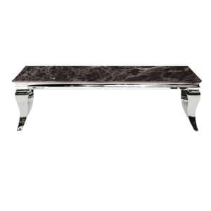 Laval Black Marble Top Coffee Table With Polished Legs - UK
