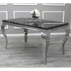 Laval Extra Large Black Marble Dining Table With Chrome Legs