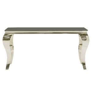 Laval Small Grey Glass Console Table With Polished Legs - UK
