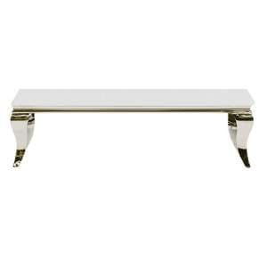 Laval White Glass Top Coffee Table With Polished Legs