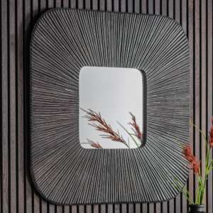 Laveen Square Wall Mirror In Grey Wooden Frame - UK