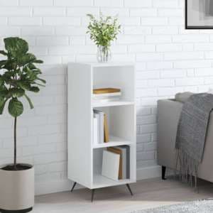 Lavey High Gloss Shelving Unit With 2 Shelves In White - UK