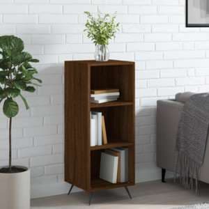 Lavey Wooden Shelving Unit With 2 Shelves In Brown Oak - UK
