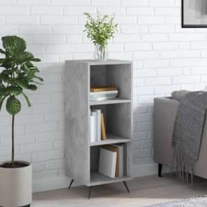 Lavey Wooden Shelving Unit With 2 Shelves In Concrete Effect - UK