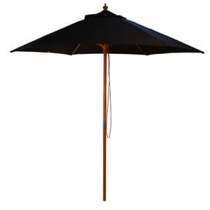 Lavi Round 2.5M Parasol With Wood Pulley In Black - UK