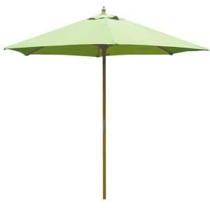 Lavi Round 2.5M Parasol With Wood Pulley In Light Green - UK