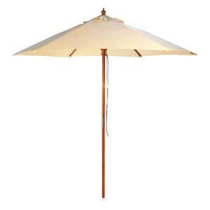 Lavi Round 2.5M Parasol With Wood Pulley In Natural - UK