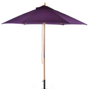 Lavi Round 2.5M Parasol With Wood Pulley In Purple - UK