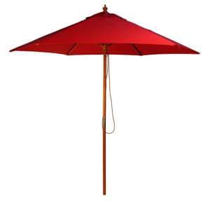 Lavi Round 2.5M Parasol With Wood Pulley In Red - UK