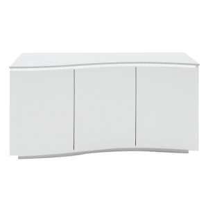 Lazaro High Gloss Sideboard In White With LED Light