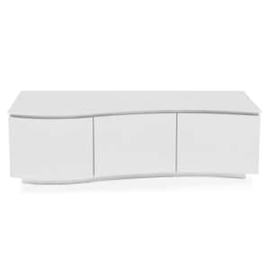 Lazaro High Gloss TV Stand In White With LED Light
