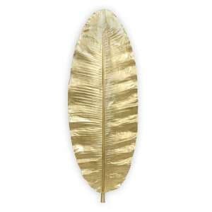 Leaf Poly And Fiberglass Wall Art In Gold - UK