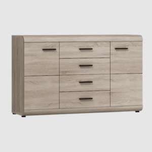 Lecco Wooden Sideboard With 2 Doors 4 Drawers In Sonoma Oak - UK