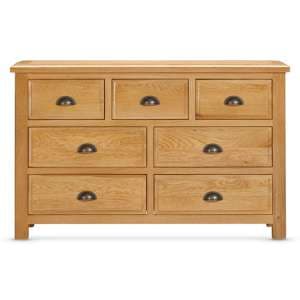 Lecco Wooden Chest Of 7 Drawers In Oak - UK