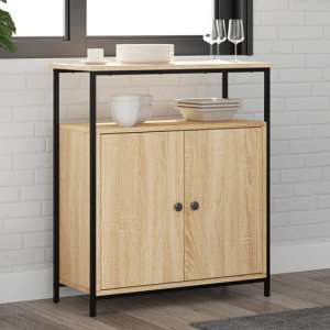 Lecco Wooden Sideboard With 2 Doors 1 Shelf In Sonoma Oak - UK