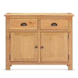 Lecco Wooden Sideboard With 2 Doors 2 Drawers In Oak - UK