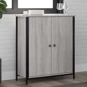 Lecco Wooden Sideboard With 2 Doors In Grey Sonoma Oak - UK