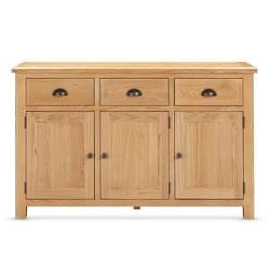 Lecco Wooden Sideboard With 3 Doors 3 Drawers In Oak - UK