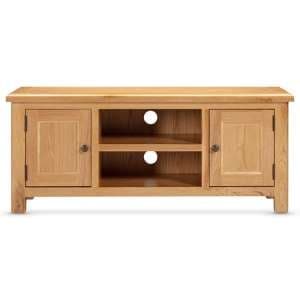 Lecco Wooden TV Stand Large With 2 Doors In Oak - UK