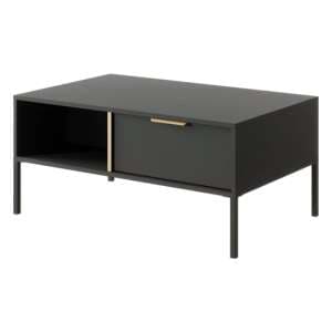 Lech Wooden Coffee Table With 2 Drawers In Anthracite - UK