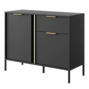 Lech Wooden Sideboard With 2 Doors 1 Drawer In Anthracite - UK