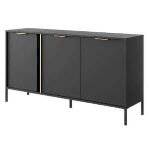 Lech Wooden Sideboard With 3 Doors In Anthracite - UK