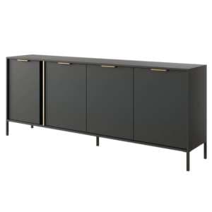 Lech Wooden Sideboard With 4 Doors In Anthracite - UK