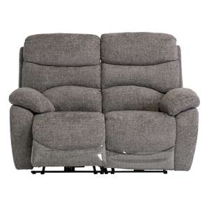 Leda Fabric Electric Recliner 2 Seater Sofa With USB In Ash