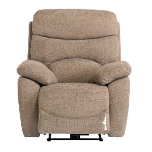 Leda Fabric Electric Recliner Armchair With USB In Sand - UK