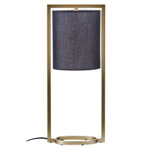 Lena Black Fabric Shade Table Lamp With Gold Metal Frame - UK