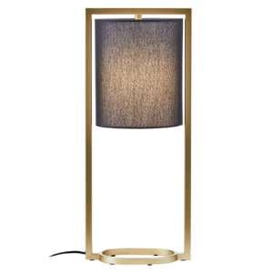 Lena Natural Fabric Shade Table Lamp With Gold Metal Frame
