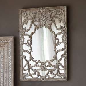 Lenoir Portrait Wall Mirror In Natural And Whitewash Frame - UK