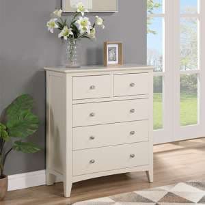 Lenox Wooden Chest Of 5 Drawers In Ivory - UK