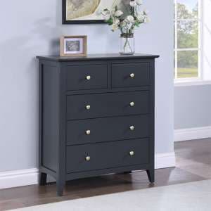 Lenox Wooden Chest Of 5 Drawers In Off Black - UK