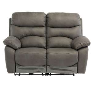 Leo Fabric Electric Recliner 2 Seater Sofa In Grey - UK