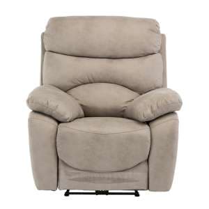 Leo Fabric Electric Recliner Armchair In Natural - UK