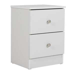Leon Wooden Bedside Cabinet With 2 Drawers In Light Grey - UK