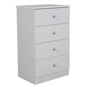Leon Wooden Chest Of 4 Drawers In Light Grey - UK