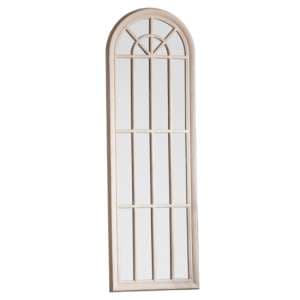 Leona Panelled Window Style Wall Mirror In Antique White Frame - UK