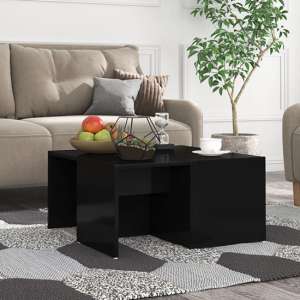 Leonia Square High Gloss Coffee Tables In Black