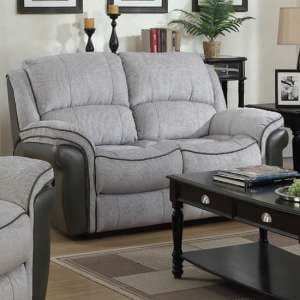 Lerna Fusion Fabric 2 Seater Sofa In Grey