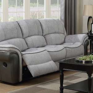 Lerna Fusion Fabric 3 Seater Sofa In Grey