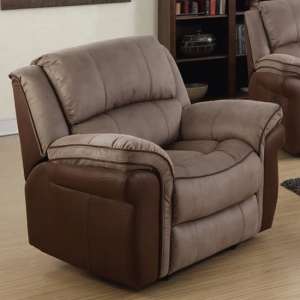 Lerna Fusion Lounge Chaise Armchair In Taupe And Tan - UK