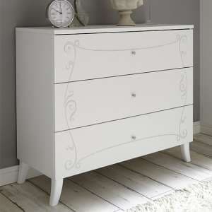 Lerso Wooden Chest Of Drawers In Serigraphed White - UK