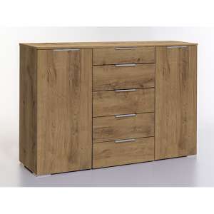 Levelup Sideboard In Planked Oak With 2 Doors And 5 Drawers